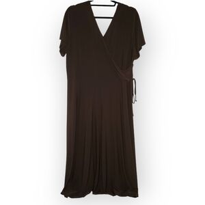 Tradition Dark Brown Jersey Wrap with Cinch Side Closure